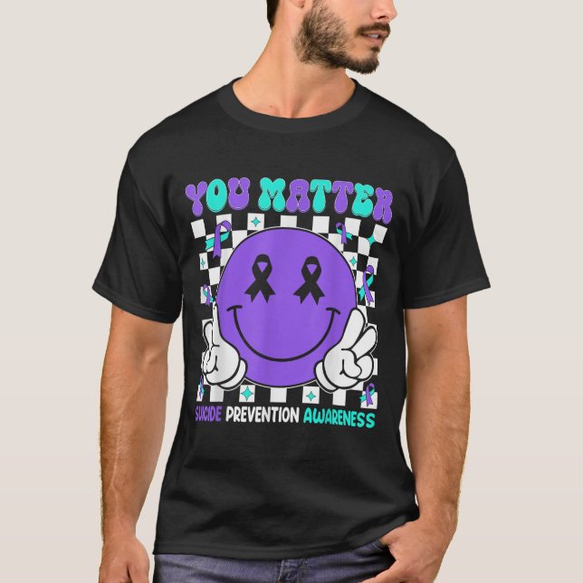 Camiseta You Suicide Prevention Awareness Teal Purple Ribbo (Frente)