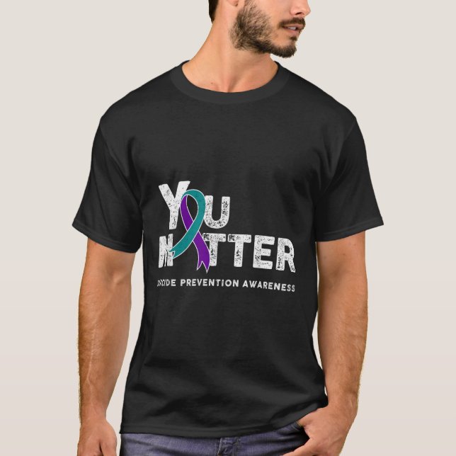 Camiseta You Suicide Prevention Month Gift Teal Purple Ribb (Frente)