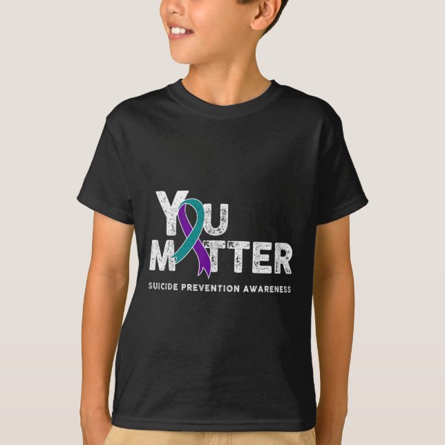 Camiseta You Suicide Prevention Month Gift Teal Purple Ribb (Frente)