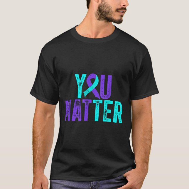 Camiseta You - Suicide Prevention Teal Purple Awareness Rib (Frente)