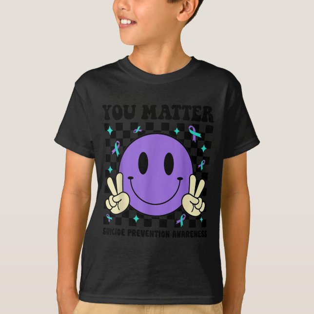 Camiseta You Teal Purple Ribbon Suicide Prevention Awarenes (Frente)