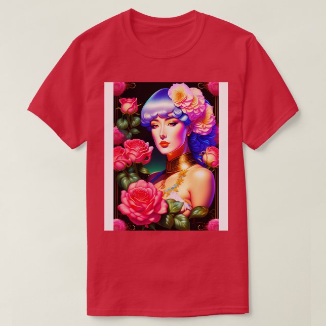 Camiseta Young Agatha Christie Retro Art (Frente do Design)