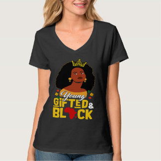 Camiseta Young ed And Black Girl  Melanin Queen Girls Kids