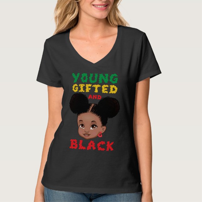 Camiseta Young ed And Black Toddler Black African Girl Kids (Frente)