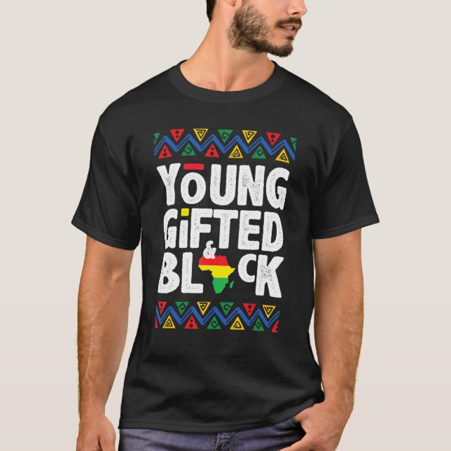 Camiseta Young Gifted And Black American Pride Black Histor (Frente)