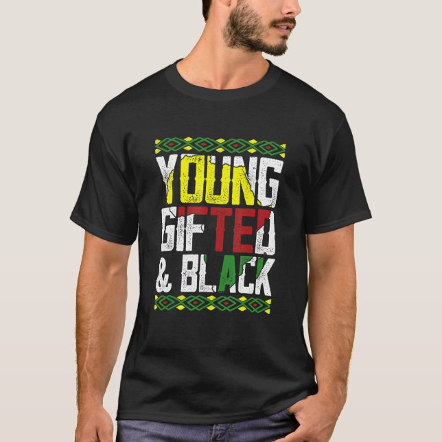 Camiseta Young Gifted & Black History Apparel, African Men  (Frente)