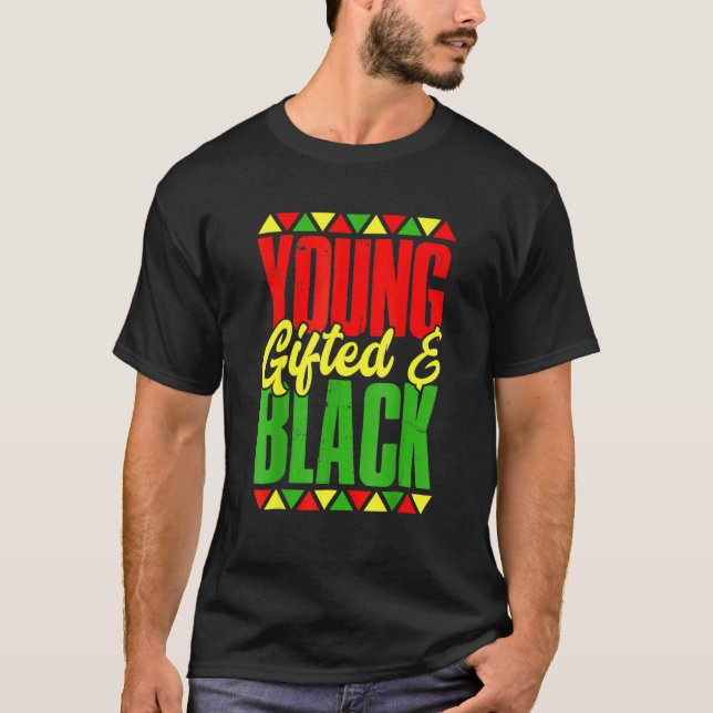 Camiseta Young Gifted & Black History Apparel, African Men  (Frente)