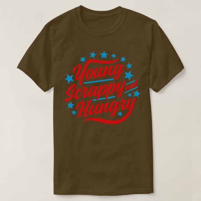 Camiseta Young Scrappy e Hungry EUA (Frente do Design)