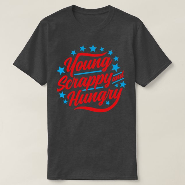 Camiseta Young Scrappy e Hungry EUA (Frente do Design)