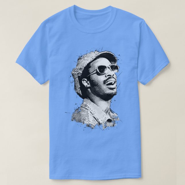 Camiseta Young Stevie Wonder in Abstrato Art (Frente do Design)