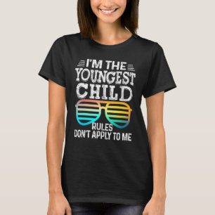 Camiseta Youngest Child  Rules Don Apply To Me Tees Glasses