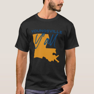 Camiseta Youngsville Louisiana Y'all LA Orgulho Mapa do Est