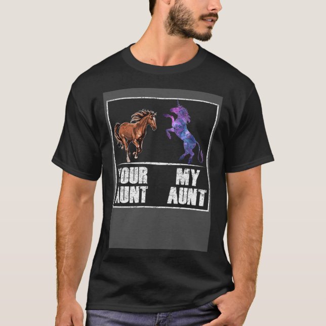 Camiseta Your Aunt Horse My Aunt Unicorn   Neice Nephew (Frente)