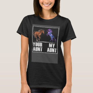 Camiseta Your Aunt Horse My Aunt Unicorn   Neice Nephew