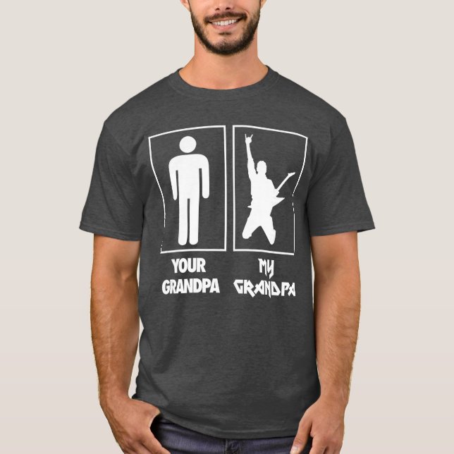 Camiseta Your Grandpa My Grandpa Guitar Rock N Roll Music B (Frente)