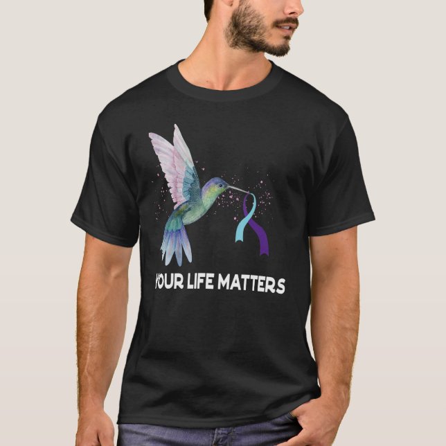 Camiseta Your Life Matters Ribbon N Suicide Awareness Menta (Frente)