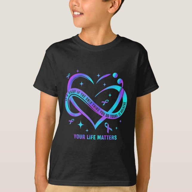 Camiseta Your Life S Suicide Prevention Teal Purple Heart R (Frente)
