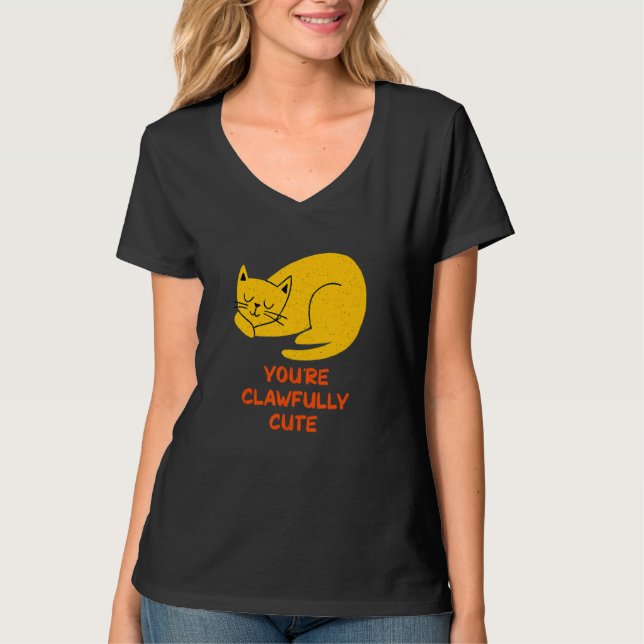 Camiseta You're Clawfully Cute Cat   Couples Kitten     (Frente)