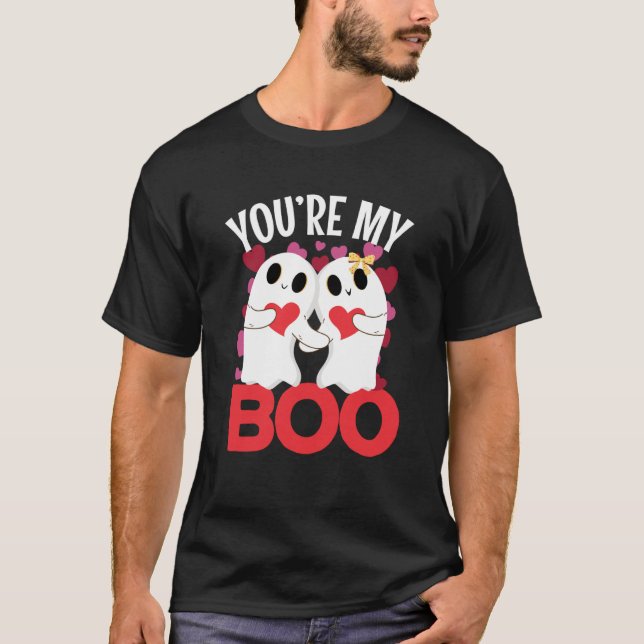 Camiseta You're My Boo Ghost with heart for Valentine's Day (Frente)