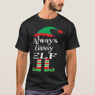 Camiseta Youth Always Gassy Elf  Family Christmas Matching