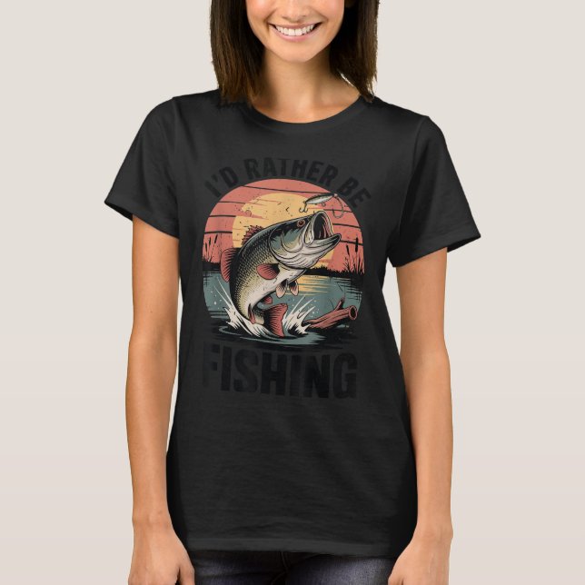 Camiseta Youth I'd Rather Be Fishing-shirt Boy Largemouth B (Frente)