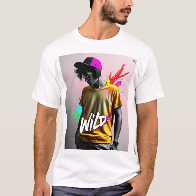 Camiseta youthful, modern, and vibrant t-shirt design (Frente)