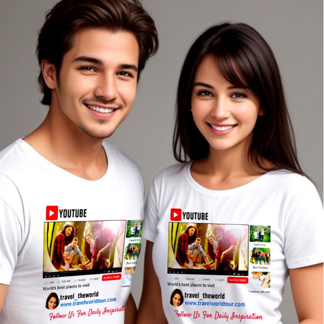 Camiseta Youtube canal promo Cartão de visita T-Shirt (Youtube channel canal promo t-shirt)