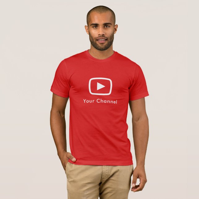 Camiseta Youtube Nome do Canal Personalizado Vermelho (Frente Completa)