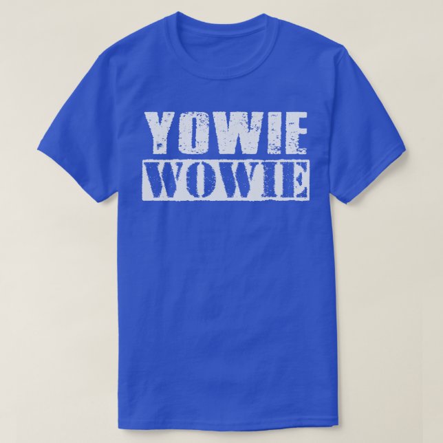 Camiseta Yowie Wowie Vintage Texto Branco (Frente do Design)