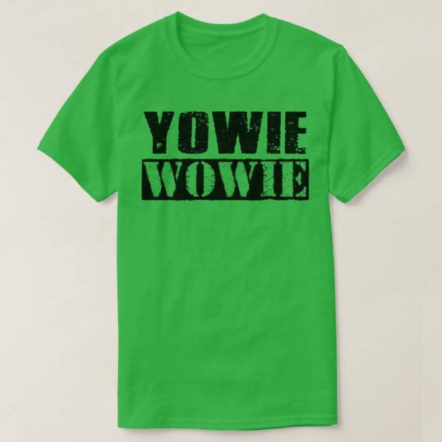 Camiseta Yowie Wowie Vintage Texto Preto (Frente do Design)