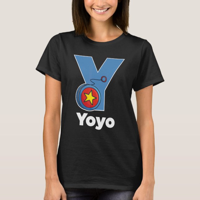 Camiseta Yoyo Alphabet 70s 80s 90s Antigo Jogo Clássico Pas (Frente)
