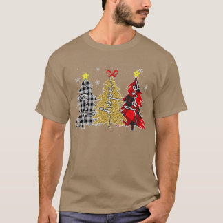 Camiseta yqQG Leopardo Fé Feliz Natal Árvore de Natal Chris