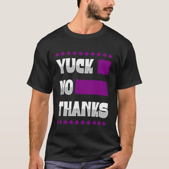 Camiseta Yuck No Thanks Ace Symbol  Asexual Pride Aesthetic (Frente)