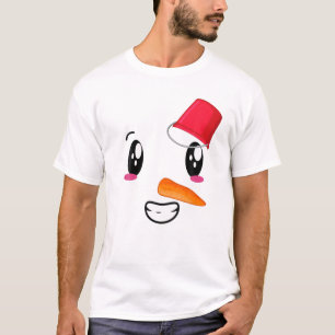 Camiseta Yukidaruma Snowman Face Com Carrot I Kawaii Anime