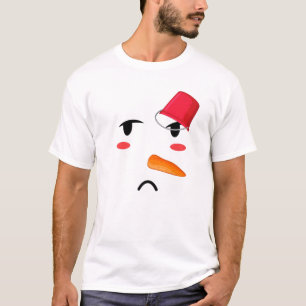Camiseta Yukidaruma Snowman Face Com Carrot I Kawaii Anime