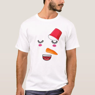 Camiseta Yukidaruma Snowman Face Com Carrot I Kawaii Anime