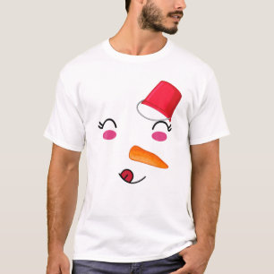Camiseta Yukidaruma Snowman Face Com Carrot I Kawaii Anime
