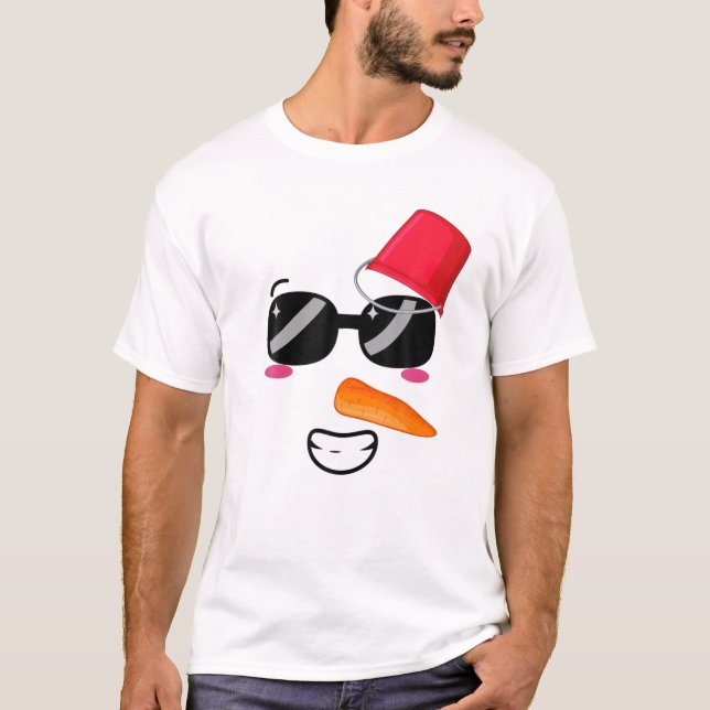 Camiseta Yukidaruma Snowman Face Com Carrot I Kawaii Anime (Frente)