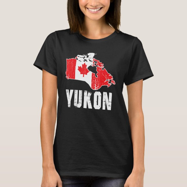 Camiseta Yukon  Canada  Canada flag  Yukon flag  North Amer (Frente)