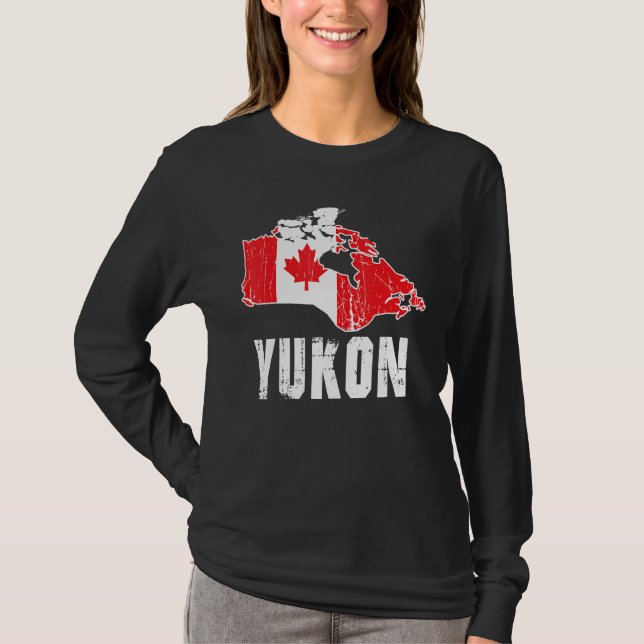 Camiseta Yukon  Canada  Canada flag  Yukon flag  North Amer (Frente)