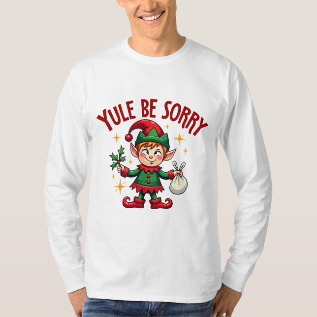 Camiseta Yule Be Desculpe Elf Mishead (Frente)