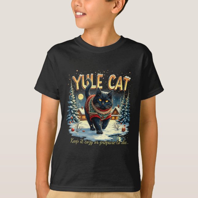 Camiseta Yule Cat Keep It Cozy Funny Winter Quote  (Frente)