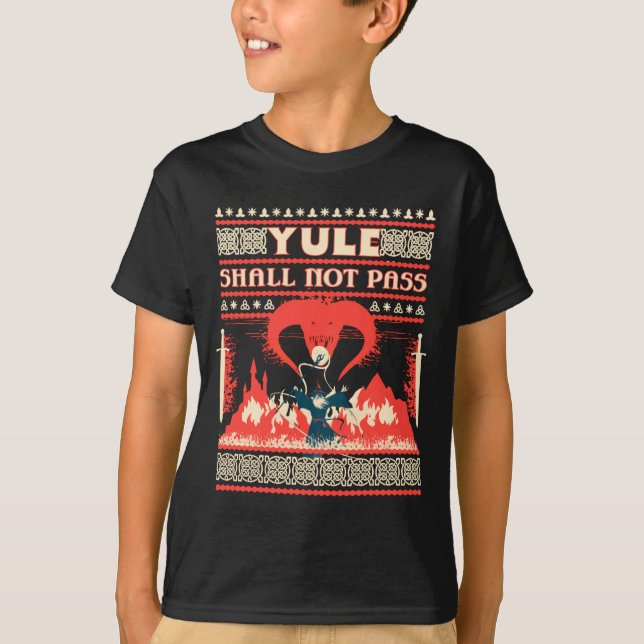 Camiseta Yule Shall Not P Fantasy Wizard Holiday Pun Funny  (Frente)
