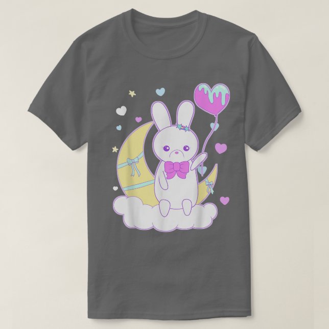 Camiseta Yume Kawaii Fashion Nu Pastel Gótico Big Bunny no (Frente do Design)