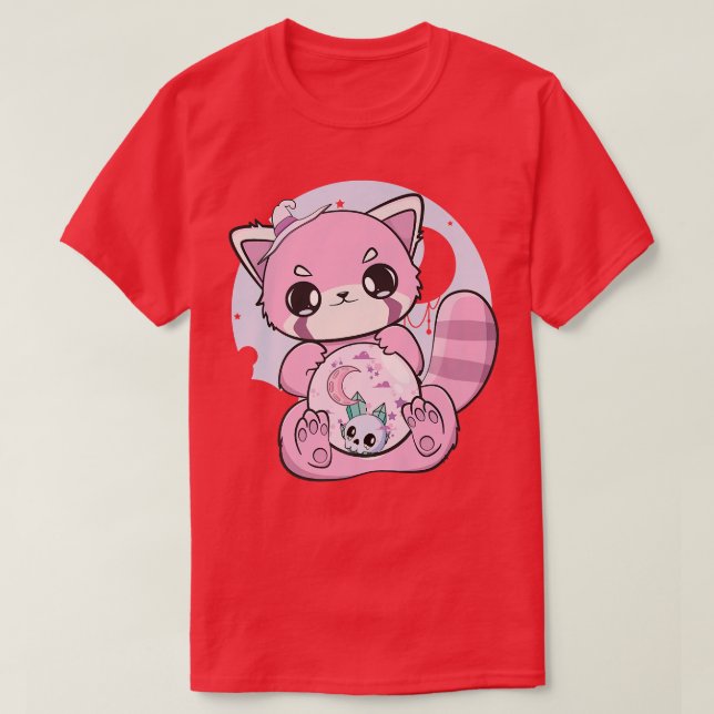 Camiseta Yume Kawaii Red Panda Glass Sphere Fairy Kei Haraj (Frente do Design)