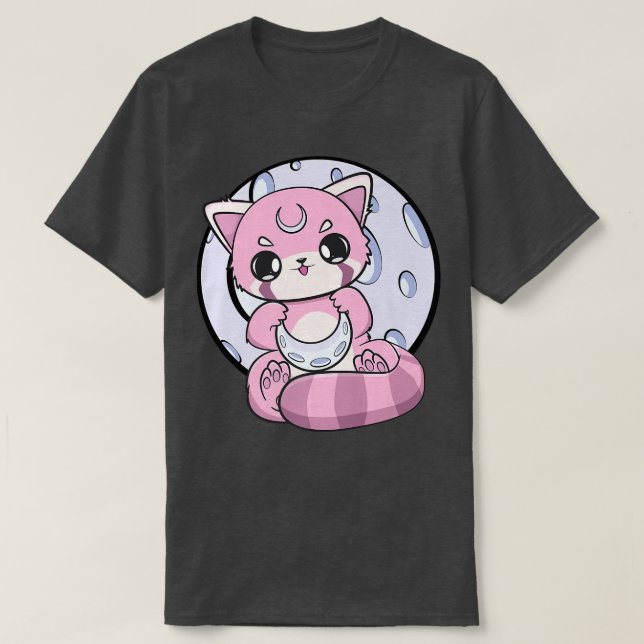 Camiseta Yume Kawaii Red Panda Moon Fairy Kei Harajuku Nugo (Frente do Design)