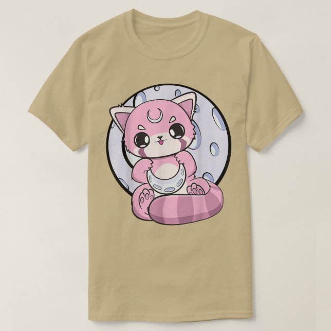 Camiseta Yume Kawaii Red Panda Moon Fairy Kei Harajuku Nugo (Frente do Design)