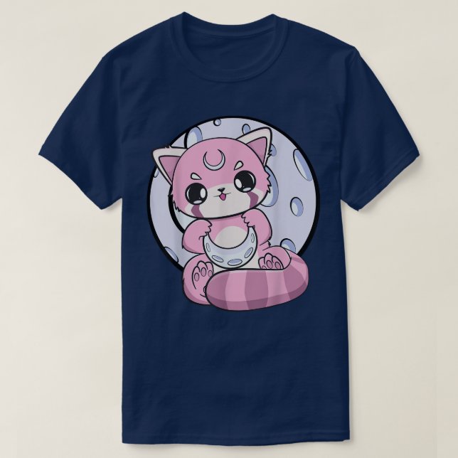 Camiseta Yume Kawaii Red Panda Moon Fairy Kei Harajuku Nugo (Frente do Design)