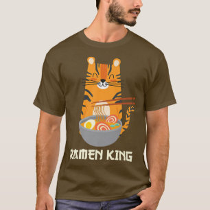 Camiseta Yummy Ramen Noodles é Adorável Cat Ramen King 