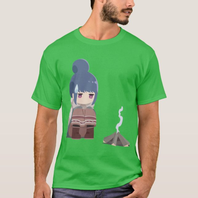 Camiseta Yuru Camp Acampamento Rin (Frente)